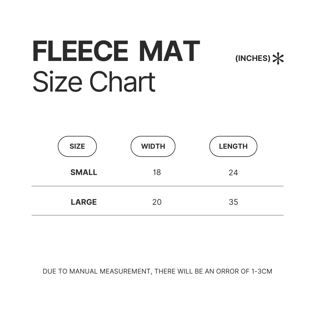 Fleece Mat Size Chart - Violet Evergarden Shop