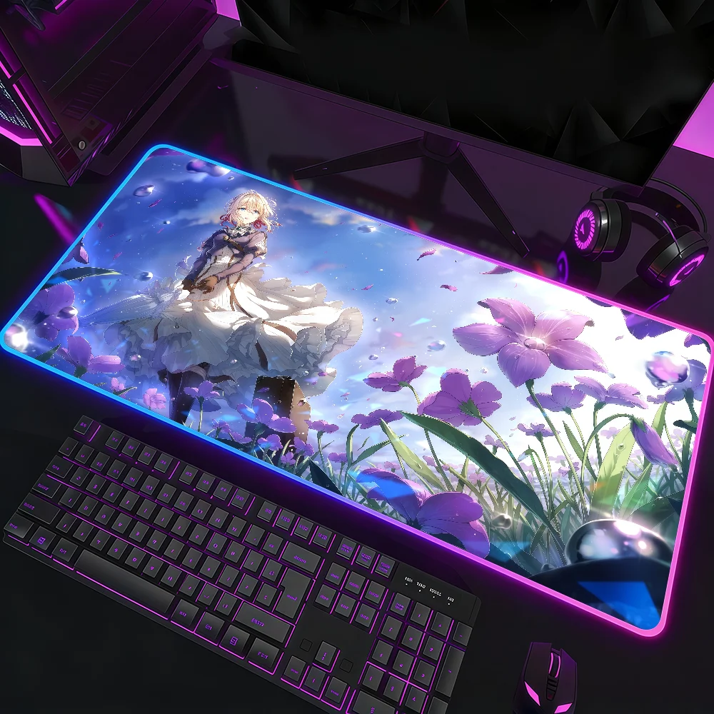 Anime Violet Evergarden Wonderfull RGB LED Mouse Pad