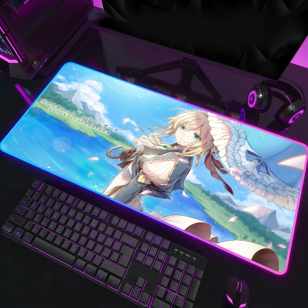 Hot Design Violet Evergarden Violet Character RGB LED Mouse Pad