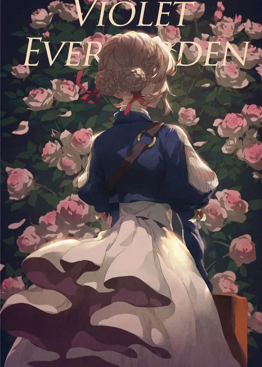 Anime Violet Evergarden Retro Canvas Poster