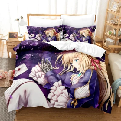 Hot Anime Violet Evergarden So Beautifull Bedding Set