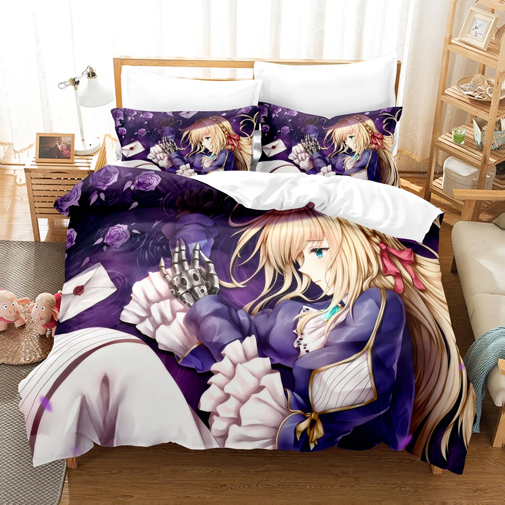 Hot Anime Violet Evergarden So Beautifull Bedding Set