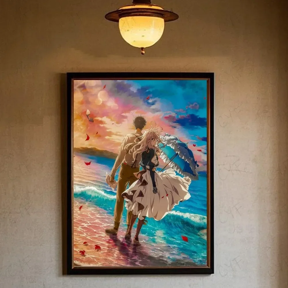 Anime Violet Evergarden Gilbert Bougainvillea Couple Wall Art