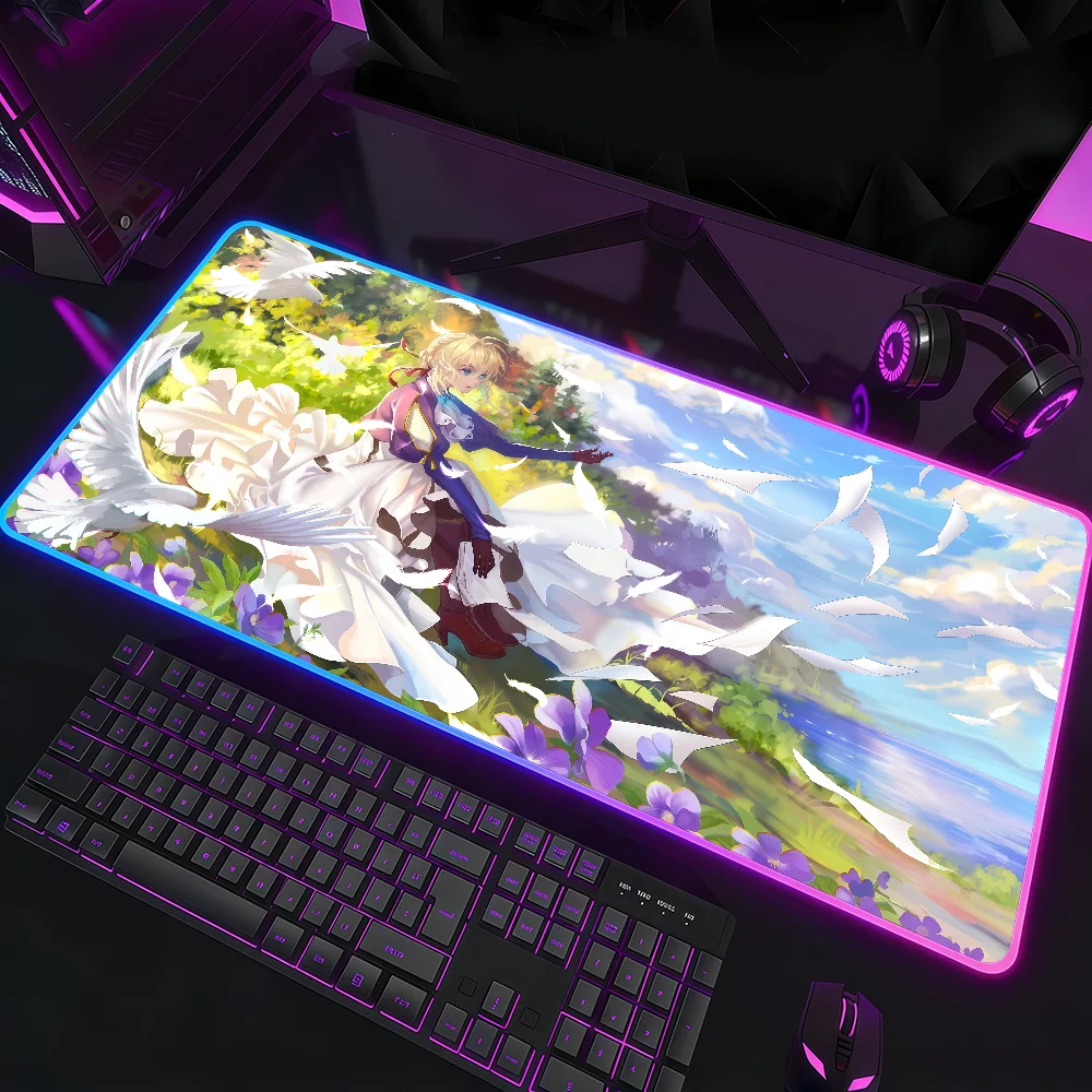 Best Selling Violet Evergarden RGB LED Mouse Pad