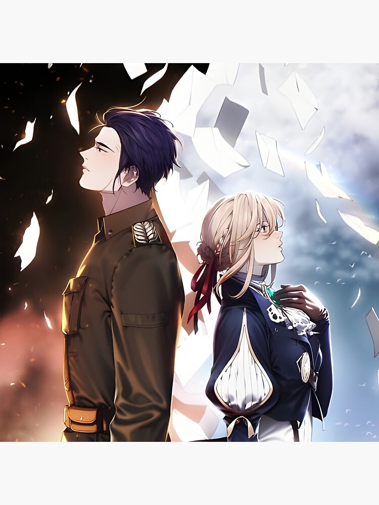 Violet Evergarden Cute Couple Throw Pillow - Image 2