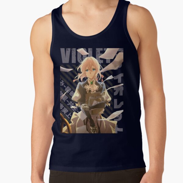 Hot Anime Violet Evergarden Vintage Typography Tank Top - Image 5