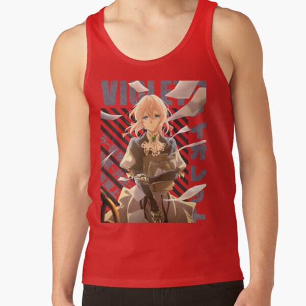 Hot Anime Violet Evergarden Vintage Typography Tank Top - Image 4
