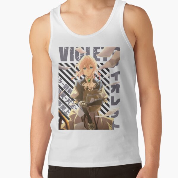 Hot Anime Violet Evergarden Vintage Typography Tank Top - Image 2