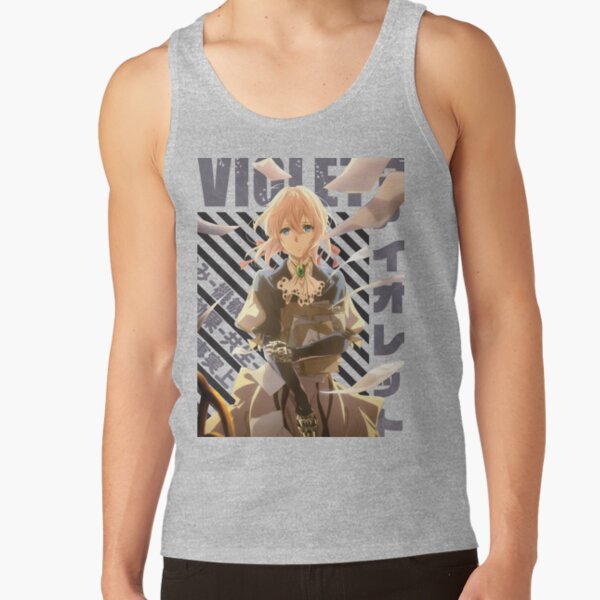 Hot Anime Violet Evergarden Vintage Typography Tank Top - Image 3