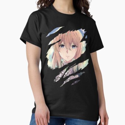 New Collection Violet Evergarden Ripped Graphic T-shirt