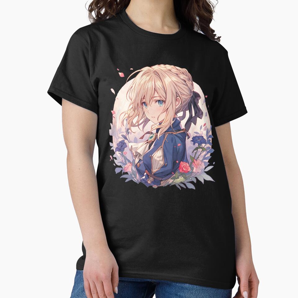 Violet Evergarden So Beautifull Floral Graphic T-shirt
