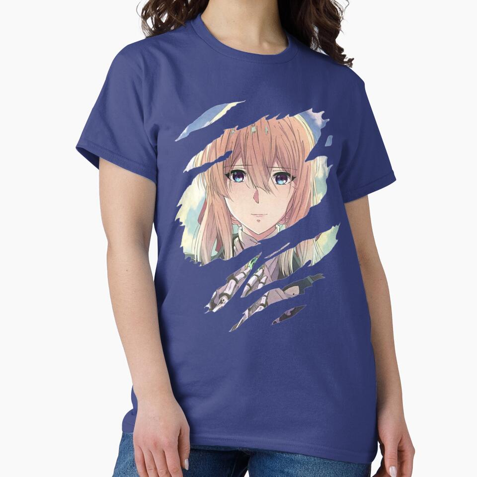 New Collection Violet Evergarden Ripped Graphic T-shirt - Image 4