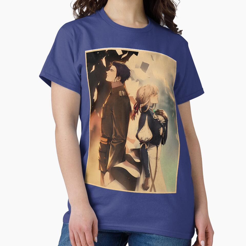 New Collection Violet Evergarden Retro Graphic T-shirt - Image 4