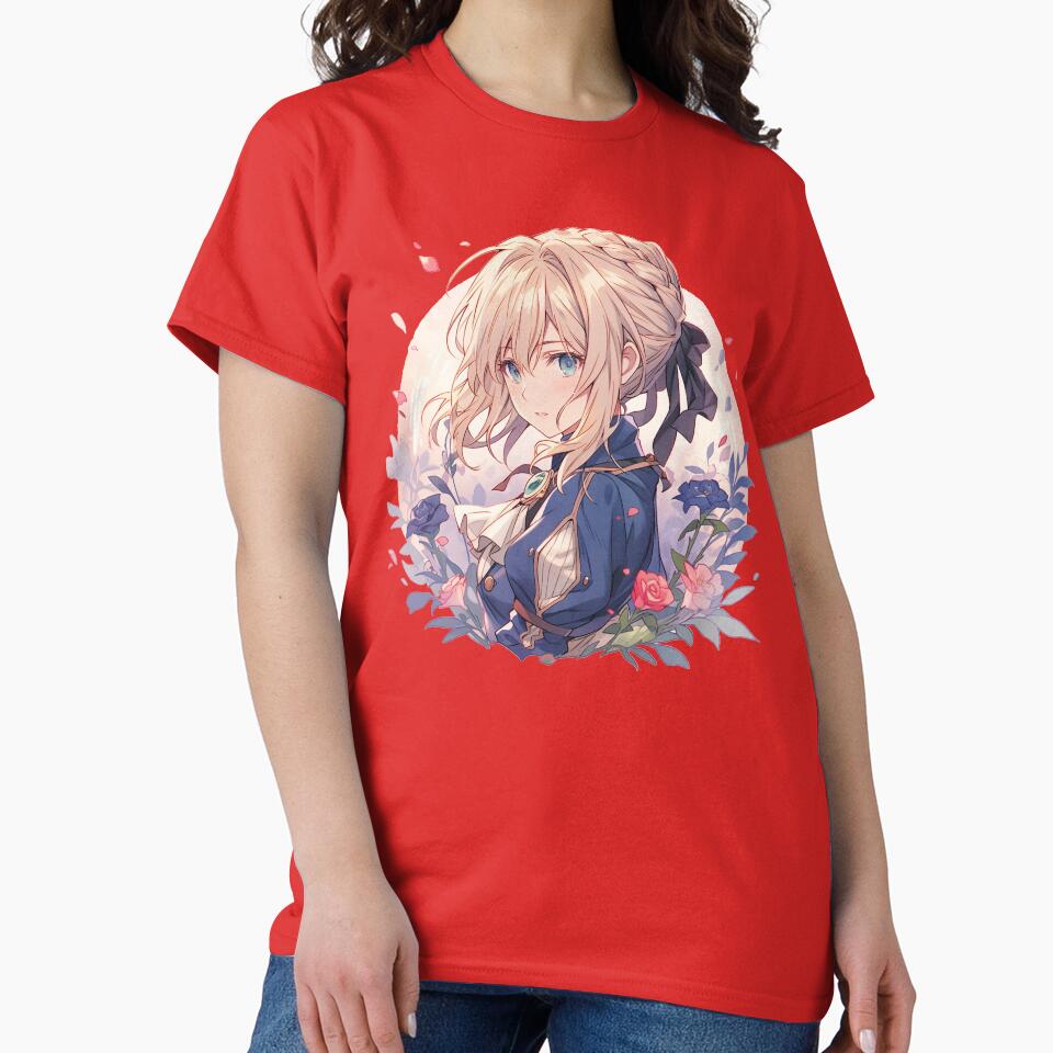 Violet Evergarden So Beautifull Floral Graphic T-shirt - Image 5