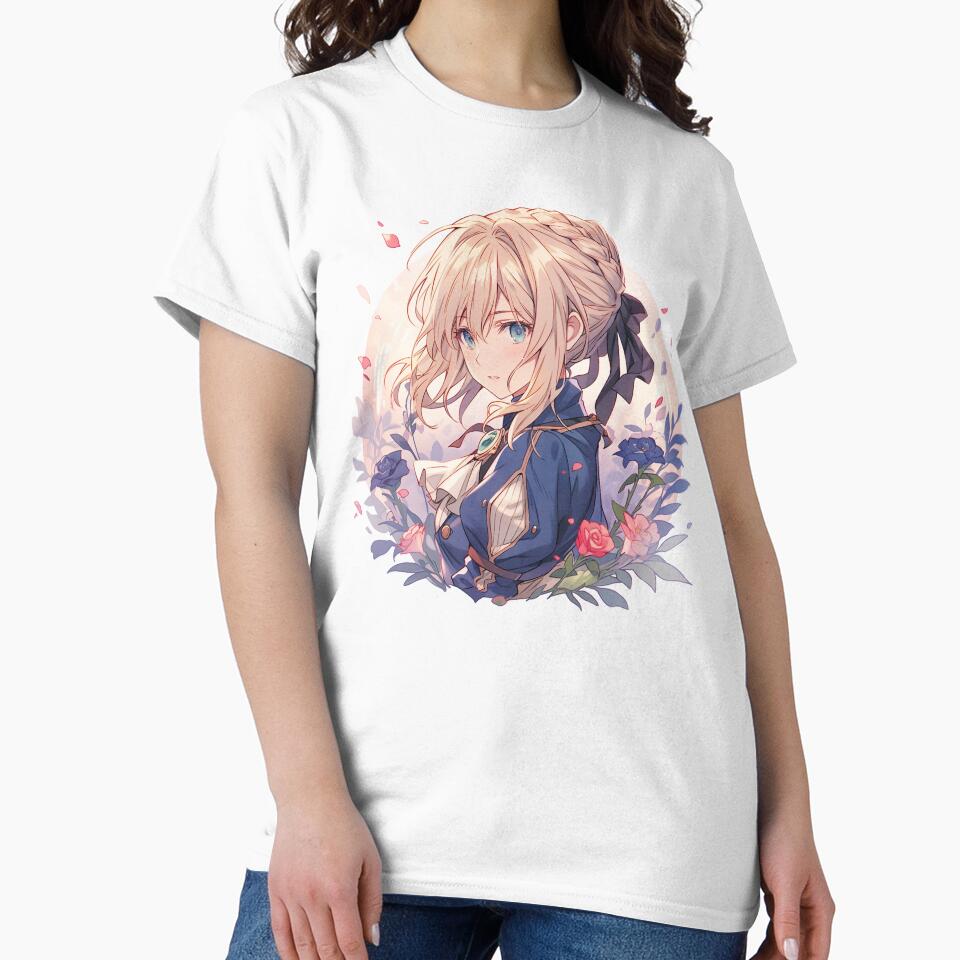 Violet Evergarden So Beautifull Floral Graphic T-shirt - Image 2