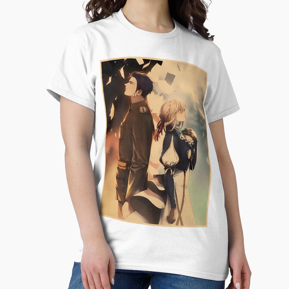 New Collection Violet Evergarden Retro Graphic T-shirt - Image 2