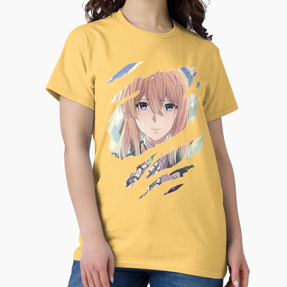 New Collection Violet Evergarden Ripped Graphic T-shirt - Image 6