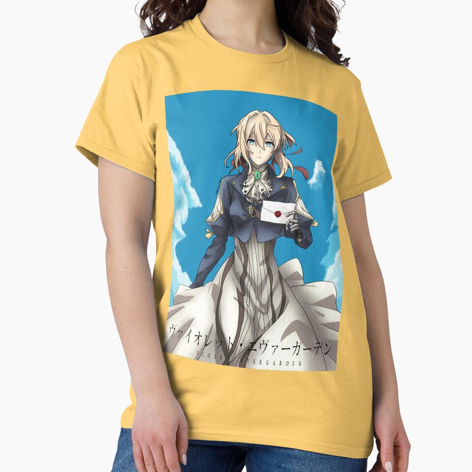 Violet Evergarden Blue Sky Letter T-shirt - Image 6