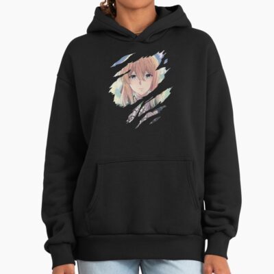 New Collection Violet Evergarden Ripped Graphic Hoodie