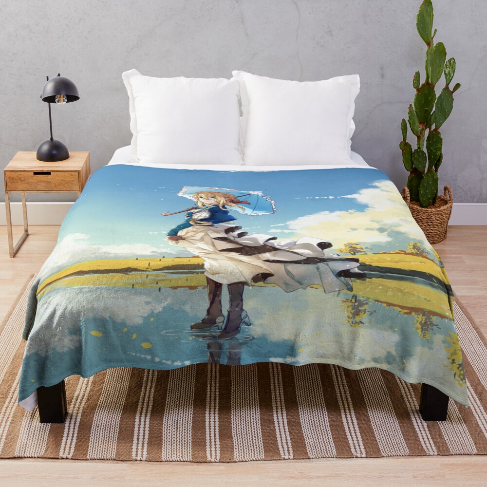 Anime Violet Evergarden Colorfull Throw Blanket
