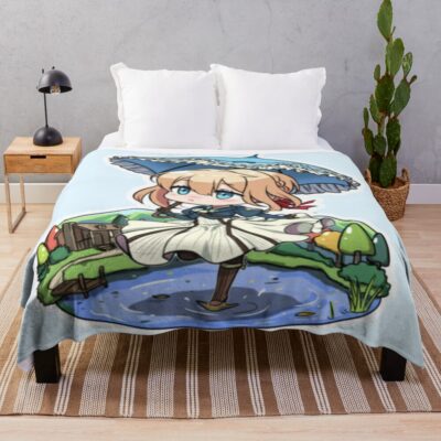Violet Chibi Violet Evergarden Throw Blanket