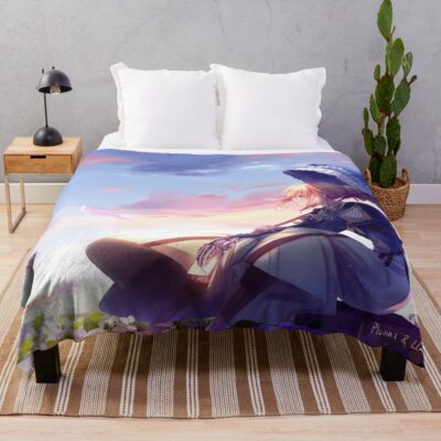 Violet Evergardan Beautiful Cover Image Throw Blanket