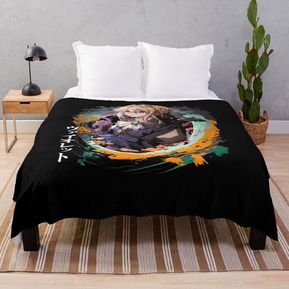 Violet Evergarden Stunning Visuals Abound Throw Blanket