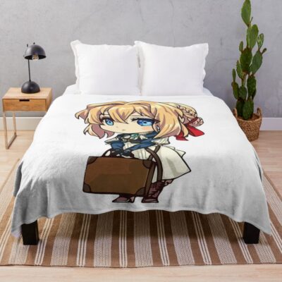 Violet Evergarden Chibi Violet Carrying Throw Blanket
