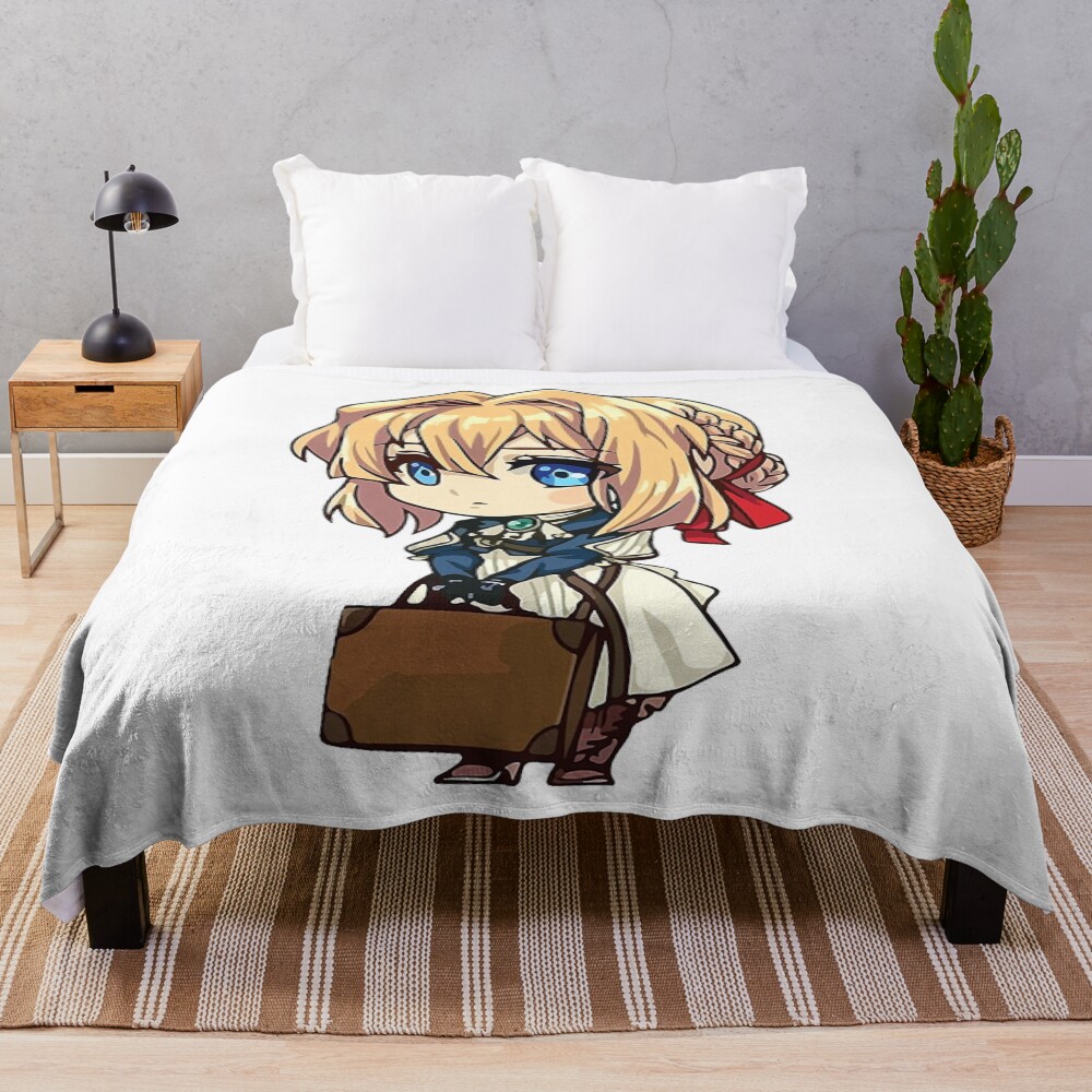Violet Evergarden Chibi Violet Carrying Throw Blanket
