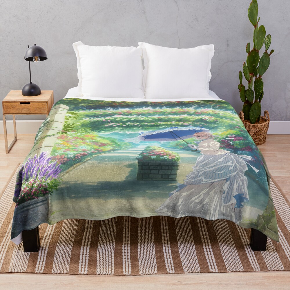Anime Violet Evergarden Garden Walk Throw Blanket
