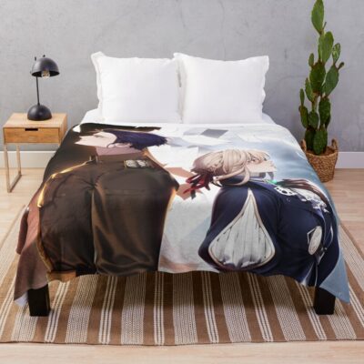 Violet Evergarden Cute Couple Throw Blanket