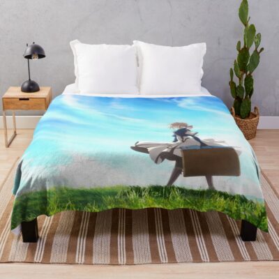 Hot Anime Violet Evergarden Blue Sky Throw Blanket