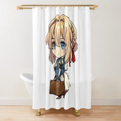 Violet Evergarden Chibi Violet Carrying Shower Curtain