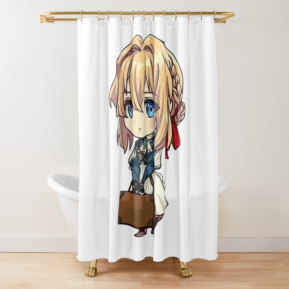 Violet Evergarden Chibi Violet Carrying Shower Curtain