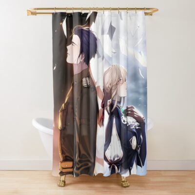Violet Evergarden Cute Couple Shower Curtain
