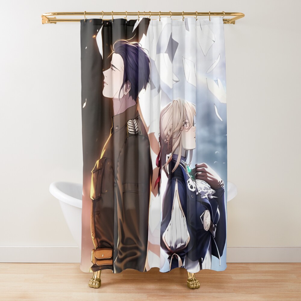 Violet Evergarden Cute Couple Shower Curtain