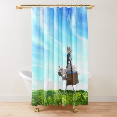 Hot Anime Violet Evergarden Blue Sky Shower Curtain