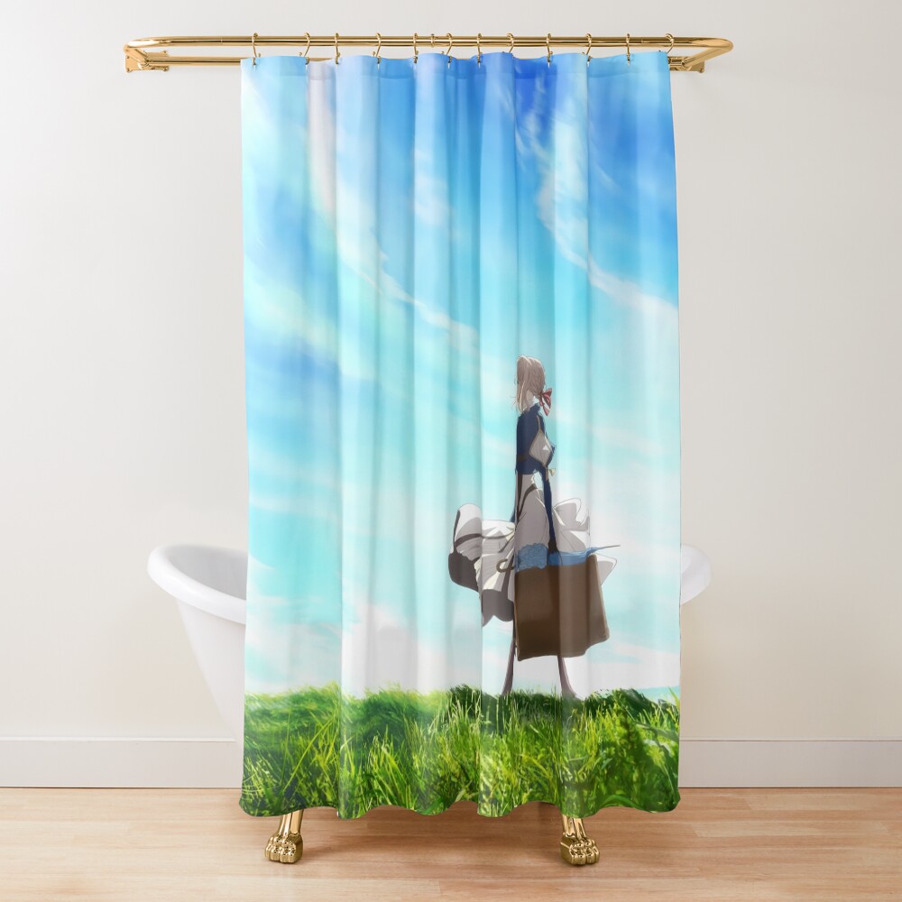 Hot Anime Violet Evergarden Blue Sky Shower Curtain