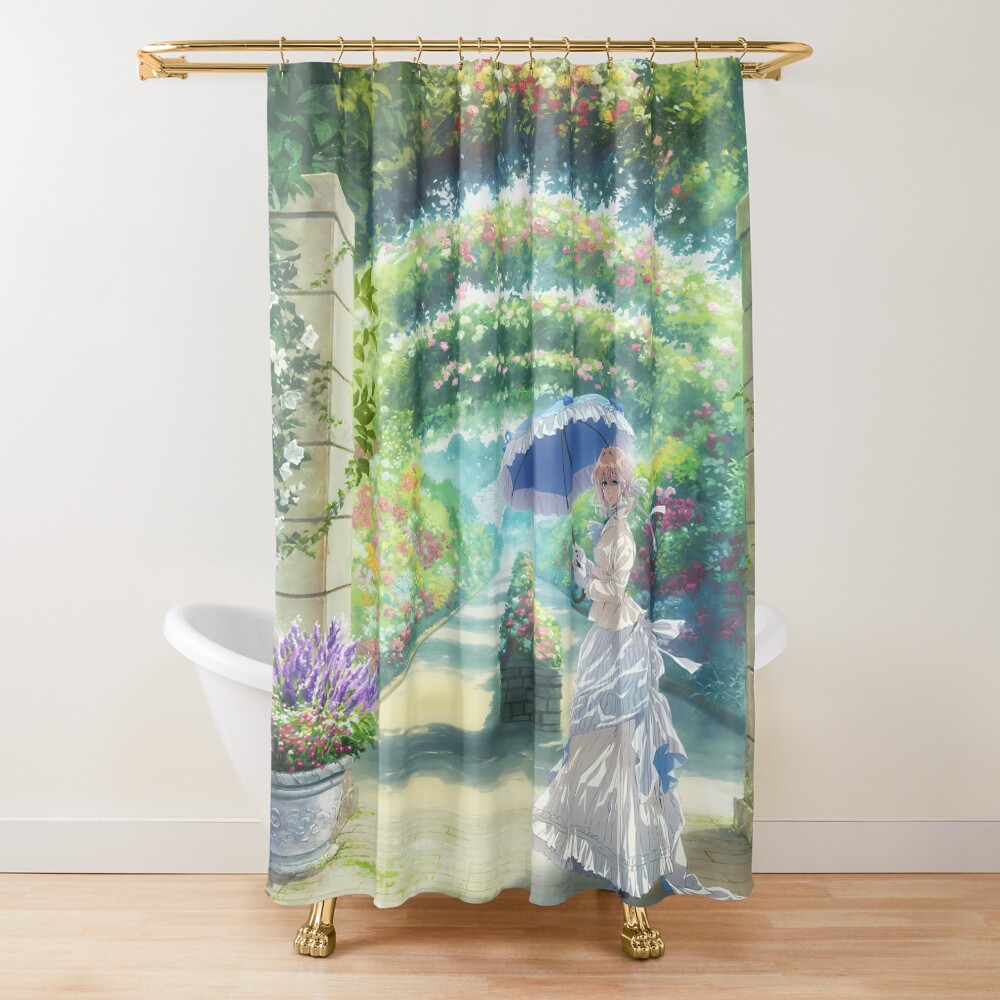 Anime Violet Evergarden Garden Walk Shower Curtain