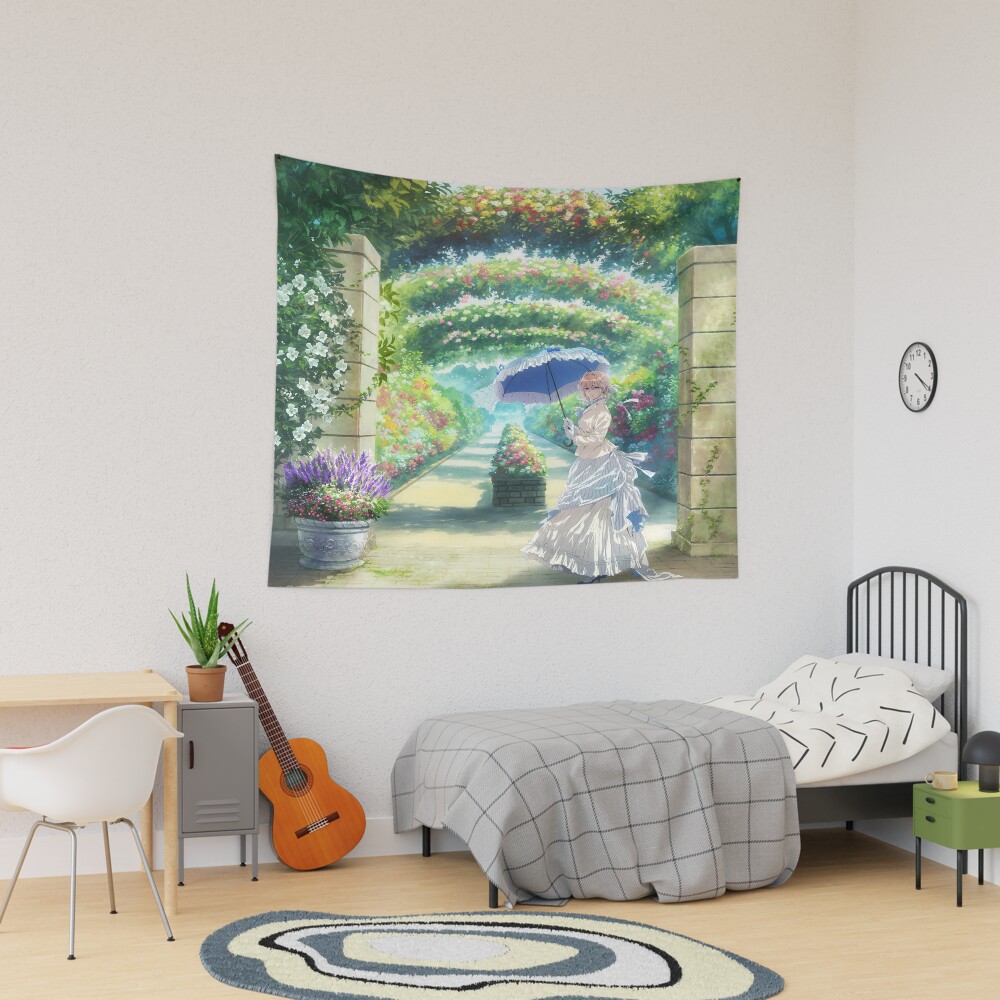 Anime Violet Evergarden Garden Walk Tapestry