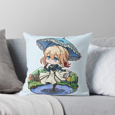 Violet Chibi Violet Evergarden Throw Pillow