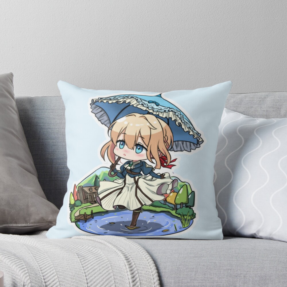 Violet Chibi Violet Evergarden Throw Pillow