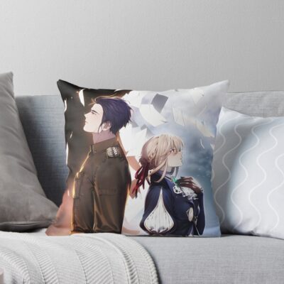 Violet Evergarden Cute Couple Throw Pillow