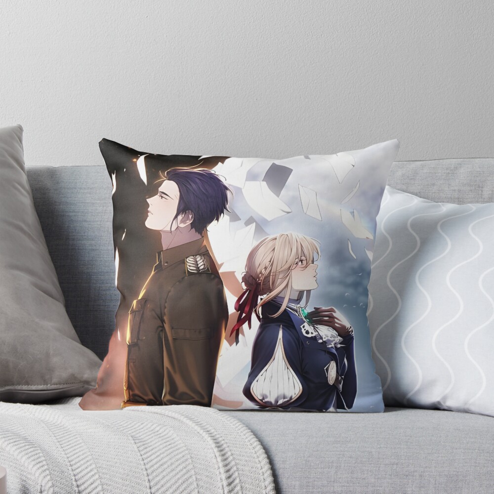 Violet Evergarden Cute Couple Throw Pillow