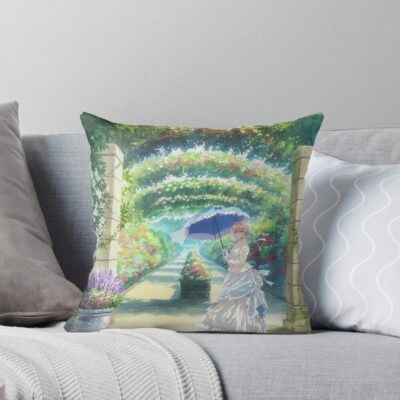 Anime Violet Evergarden Garden Walk Throw Pillow