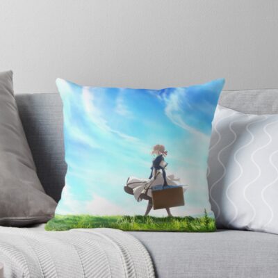 Hot Anime Violet Evergarden Blue Sky Throw Pillow